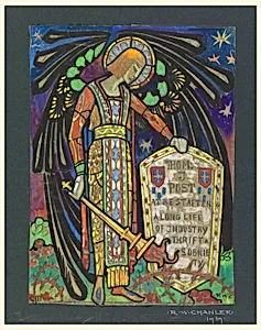 Design for Stained Glass Memorial Window to Thomas J. Post by Robert Winthrop Chanler, American, 1872–1930