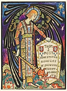 Design for Stained Glass Memorial Window to Thomas J. Post by Robert Winthrop Chanler, American, 1872–1930