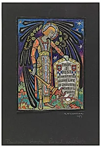 Design for Stained Glass Memorial Window to Thomas J. Post by Robert Winthrop Chanler, American, 1872–1930