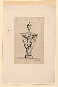 Design for Table, Plate 1 from, "Six Tables Grecques & Pendules"