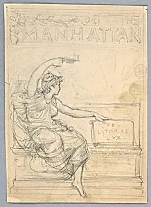 Design for the Cover of the Manhattan Illustrated Monthly Magazine by Francis Augustus Lathrop, (American, 1849–1909)