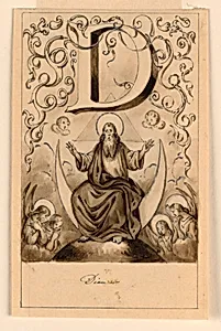 Design for the Letter D of a Pictorial Alphabet: Dieu (God) by Victor Vincent Adam, French, 1801 – 1866