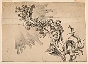 Design for the Upper Part of the Carved Decoration of a Wall Panel