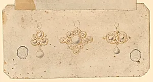 Design for Three Pendants with Rinceaux by Unknown