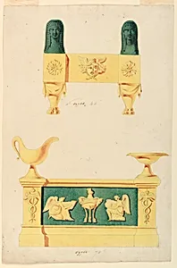 Design for two andirons