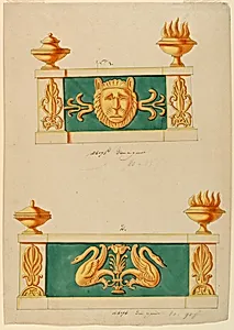 Design for two andirons