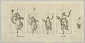 Design for Two Statues, Spring and Summer