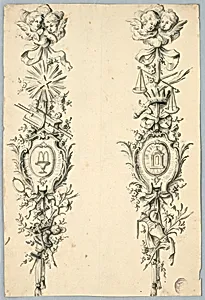Design for Two Trophies Referring to the Virgin by Unknown
