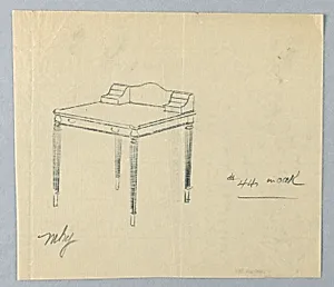 Design for Writing Table #44 in Oak by A.N. Davenport Co.