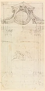 Design of a Sepulchral Monument for a Cloister by Carlo Marchionni, Italian, 1702–1786