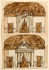 Designs for Bedroom Alcove Walls by Giuseppe Barberi, Italian, 1746–1809