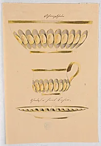 Designs for Bowl, Cup, and Saucer by Unknown