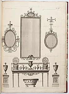 Designs for Pier Glasses of the Great Room and Side Board Table in Dining Room, plate VIII, in Works of Architecture of Robert and James Adam, Vol. I, 1st Edition