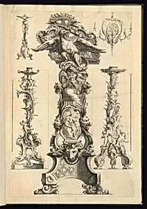 Designs for Torcheres, a Lectern, and a Sconce