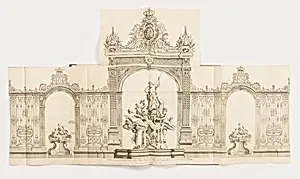 Dessein des grandes Grilles posÃ©es sur la Place Royale de Nancy en 1755 par ordre de S.M. le Roy de Pologne