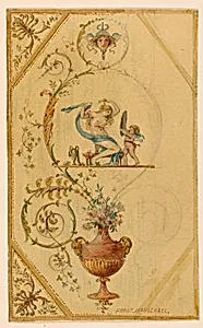 Detail of door panel, bedroom of Marie Antoinette, Palace of Fontainebleau, France