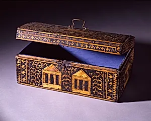 Dome-Top Box with Straw Marquetry by Unidentified
