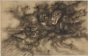 Dragons in clouds