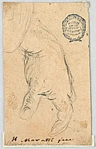 Drawing: A hanging left hand