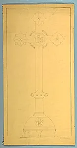 Ecclesiastical Ornament Drawing: Cross