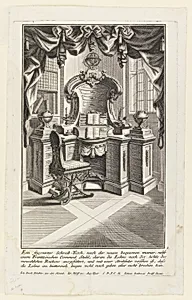 Ein faÃ§onirter Schreib-Tisch,â¦ (Writing Desk and Chair)