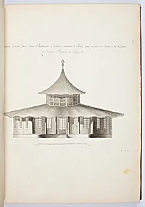 ElÃ©vation Ã  trois faces d'un BÃ¢timent Chinois nommÃ© le Trefle situÃ© Ã  un des bouts du Canal du Jardin Royal de LunÃ©ville