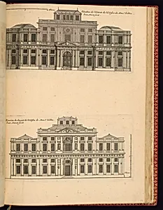 Elevaon de lâEntrÃ©e de Monsr. Jabba (Upper Plate) / Elevation du devant de lâEdifice de Monsr. Jabba (Lower Plate)