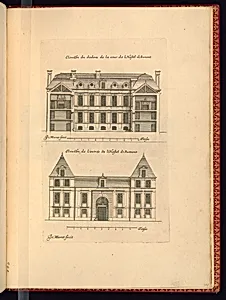 Elevaon du dedans de la cour de lHostel dâAumont / Elevaon de lâentrÃ©e de lâHostel dâAumont