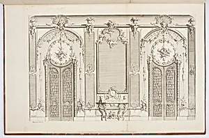 Elevation of an Interior with Central Mirror and Console Table