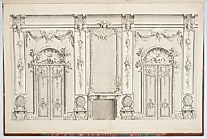 Elevation of Interior Wall Decoration with Fireplace