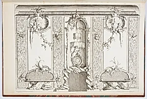 Elevation of Interior with Clock over a Chimneypiece