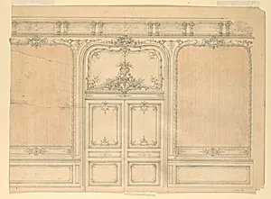 Elevation of the door wall of a salon