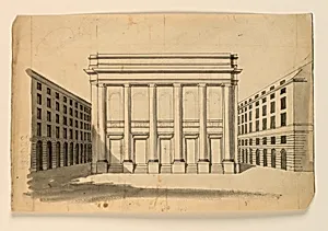 Elevation of the Facade of the ThÃ©atre Royal des Italiens, Paris