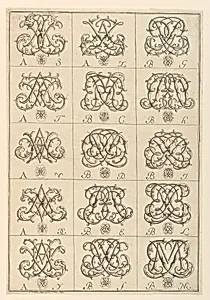 Engraving: Monograms of two letters