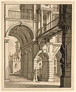 Entrance to a Palace, with a Pulley