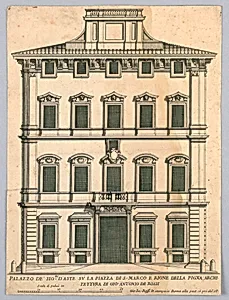 Facade of the Palace of Mr. D'Aste on St. Mark's Square, Rome