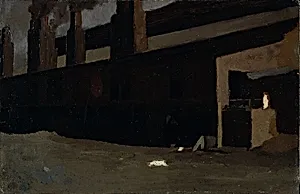 Factory--Study for "Ironworkers, Noontime"/Verso: Still Life With Orange