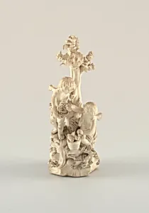 Figural Group of Cupids Fishing Representing Water, from a Group Called "The Elements" (One of a Pair)