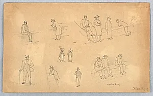 Figure Sketches at Blois by Arnold William Brunner, American, 1857–1925