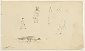 Figure Sketches with a Skunk, East Hampton, New York by Frederic Edwin Church, American, 1826–1900