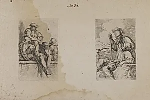 (Figurine Series) Group of People Seated on Wall