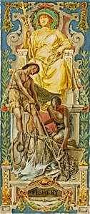 Fishery (study for panel, Old Senate Office Building)