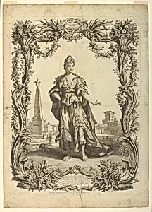 Flavia Domitilla, Wife of the Emperor Vespasian, in escutcheon