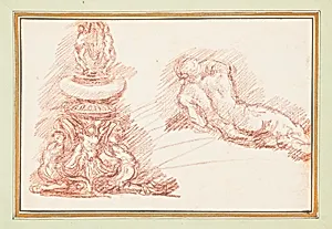 Fountain and nude male figure