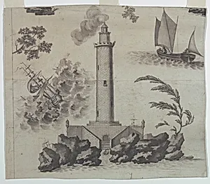 Fragment of a cartoon for cotton printing: Neptune or L'Empire des Mers