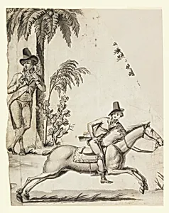 Fragments of an Incomplete Cartoon for Cotton Printing: La Course Anglaise