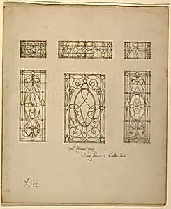 Front entrance group stained glass windows