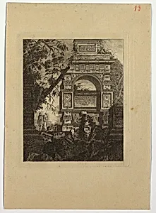 Frontispiece, vasi invention, from "Collection de divers sujets de vases, tombeaux, ruines et fontaines, utile aux artistes..."