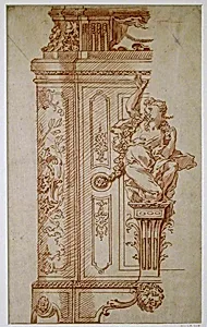 Furniture Design: Elevation of a Pedestal or Case by Gilles-Marie Oppenord, French, 1672–1742