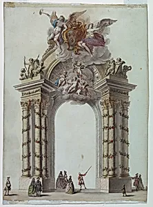 Gate to the Temple of Hymen, Pavilion Erected in the Place Dauphin, Paris, France